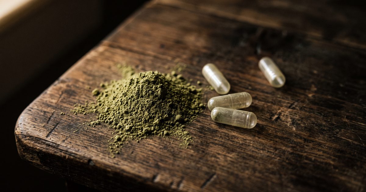 Kratom powder and capsules on a surface — the habit that crept up quietly